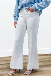 Dear John: Fiona High Rise Wide Leg Jeans - Optic White | Makk Fashions