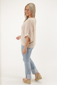 Deepest Love Loose Fit Top - Oatmeal | Makk Fashions