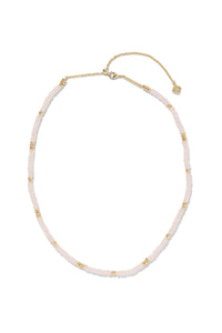 Kendra Scott: Deliah Gold Strand Necklace - Rose Quartz | Makk Fashions