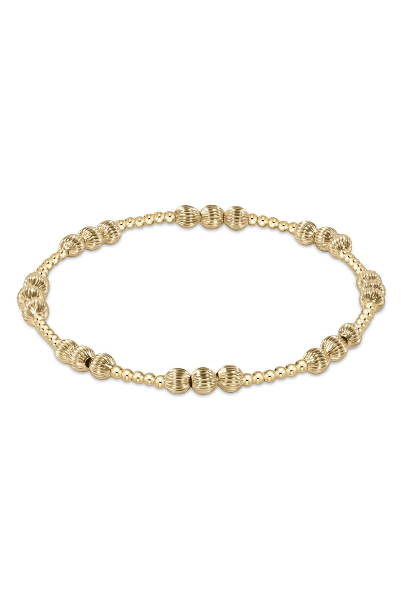 enewton: Dignity Joy Pattern 4mm Bead Bracelet - Gold | Makk Fashions