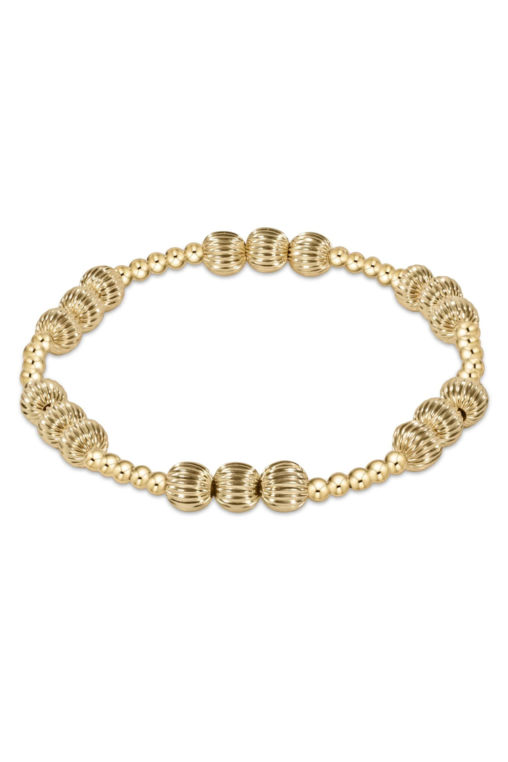 enewton: Dignity Joy Pattern 6mm Bead Bracelet - Gold | Makk Fashions