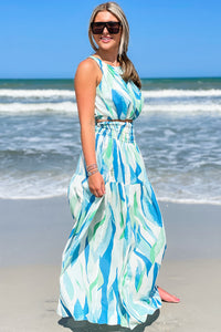 Dreaming Of Sunshine Amalfi Maxi Skirt - Azure | Makk Fashions