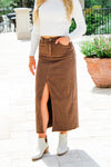 Dreaming of Fall Long Denim Skirt - Brown | Makk Fashions