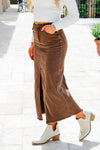 Dreaming of Fall Long Denim Skirt - Brown | Makk Fashions