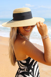 The Ursa Paperbraid Floppy Hat - Black