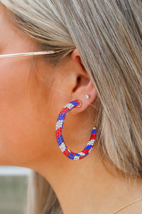 USA Crystal Hoop Earrings
