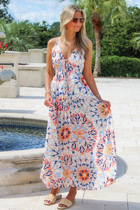 Party In Paradise Tie Maxi Dress - Multi