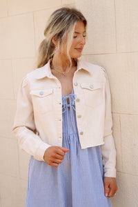 Clear Eyes Denim Jacket - Cream