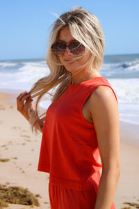 Z Supply: Sloane Jersey Muscle Tank - Lychee