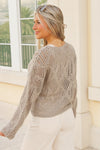 Jaida Open Knit Boat Neck Sweater - Sage