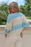 Cozy Dreams Striped Cropped Sweater - Mint