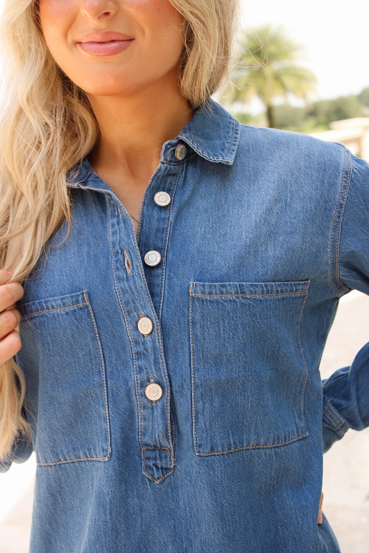 Z Supply: Lucie Denim Shirt Dress - Dreamstate