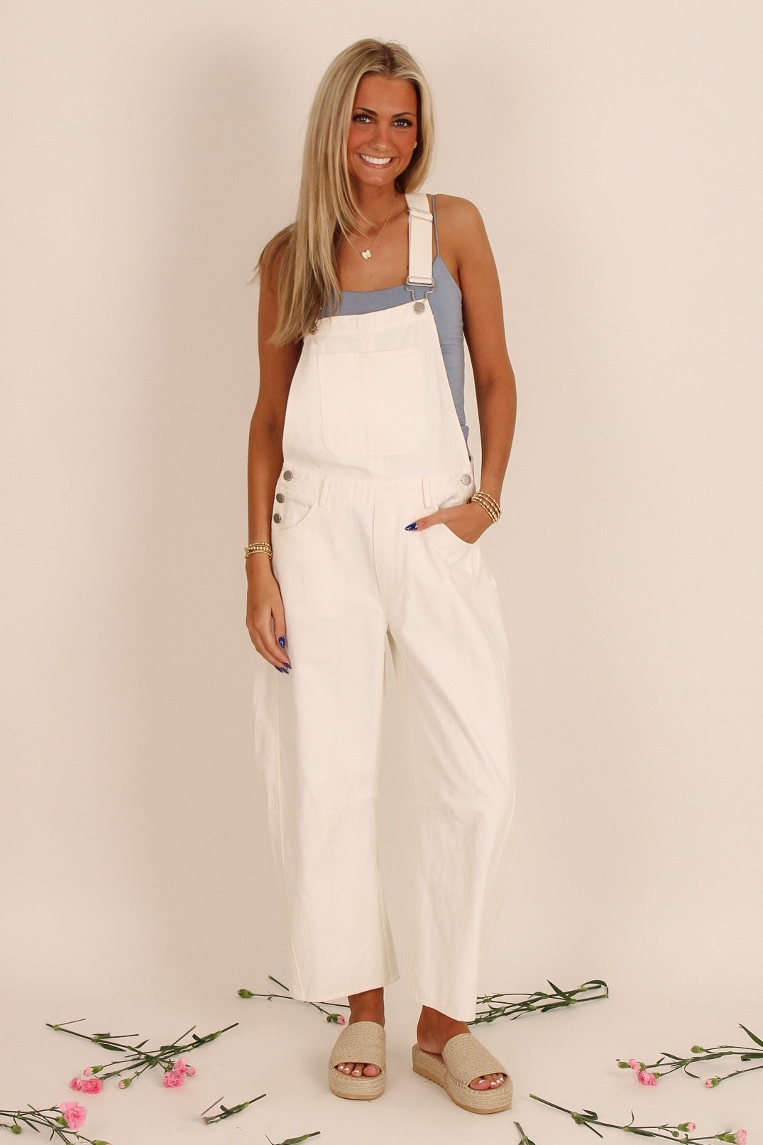 Teacup Barrel Leg Overalls - Shell