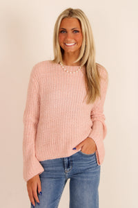 Ginis Bell Sleeve Sweater - Blush