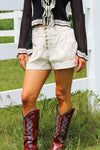 Finding Your Way Button Down Shorts - Bone