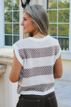 On The Line Cap Sleeve Sweater - Mocha