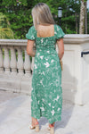 Simple Thoughts Floral Midi Dress - Green