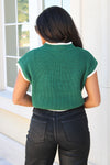 Cozy Cheer Cropped Sweater - Hunter Green