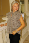 Cheer With Me Flutter Sleeve Top - Leopard