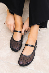 Sheer Obsession Mary Jane Flat - Black
