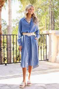 Dear John: Galina Shirt Dress - Imperial Blue