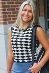 Sweet Memories Scalloped Cropped Sweater - Black
