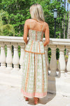 Desert Days Printed Maxi Dress - Green/Brown