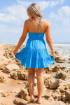 Casual Beach Parties Tiered Mini Dress - Azure