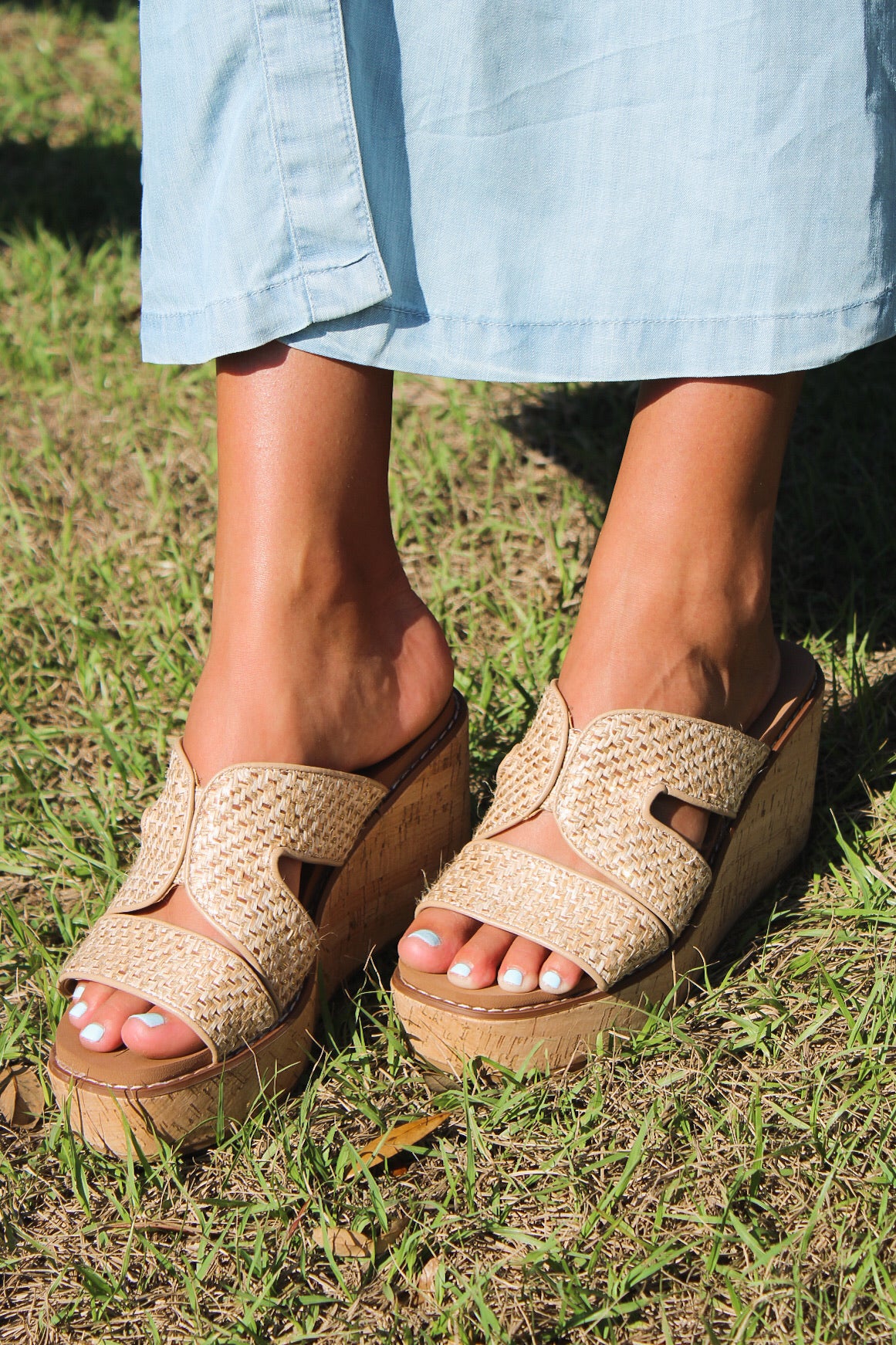The Riviera Woven Wedge - Natural