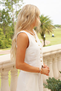 Z Supply: Roman Linen Vest - Cloud