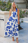 Bayside View Empire Waist Midi Dress - Royal Blue