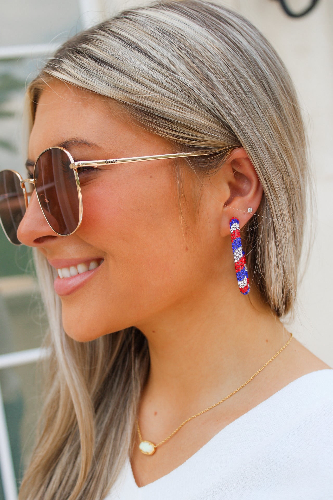 USA Crystal Hoop Earrings
