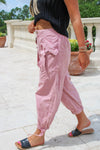 Follow My Path Cargo Jogger Pants - Vintage Rose