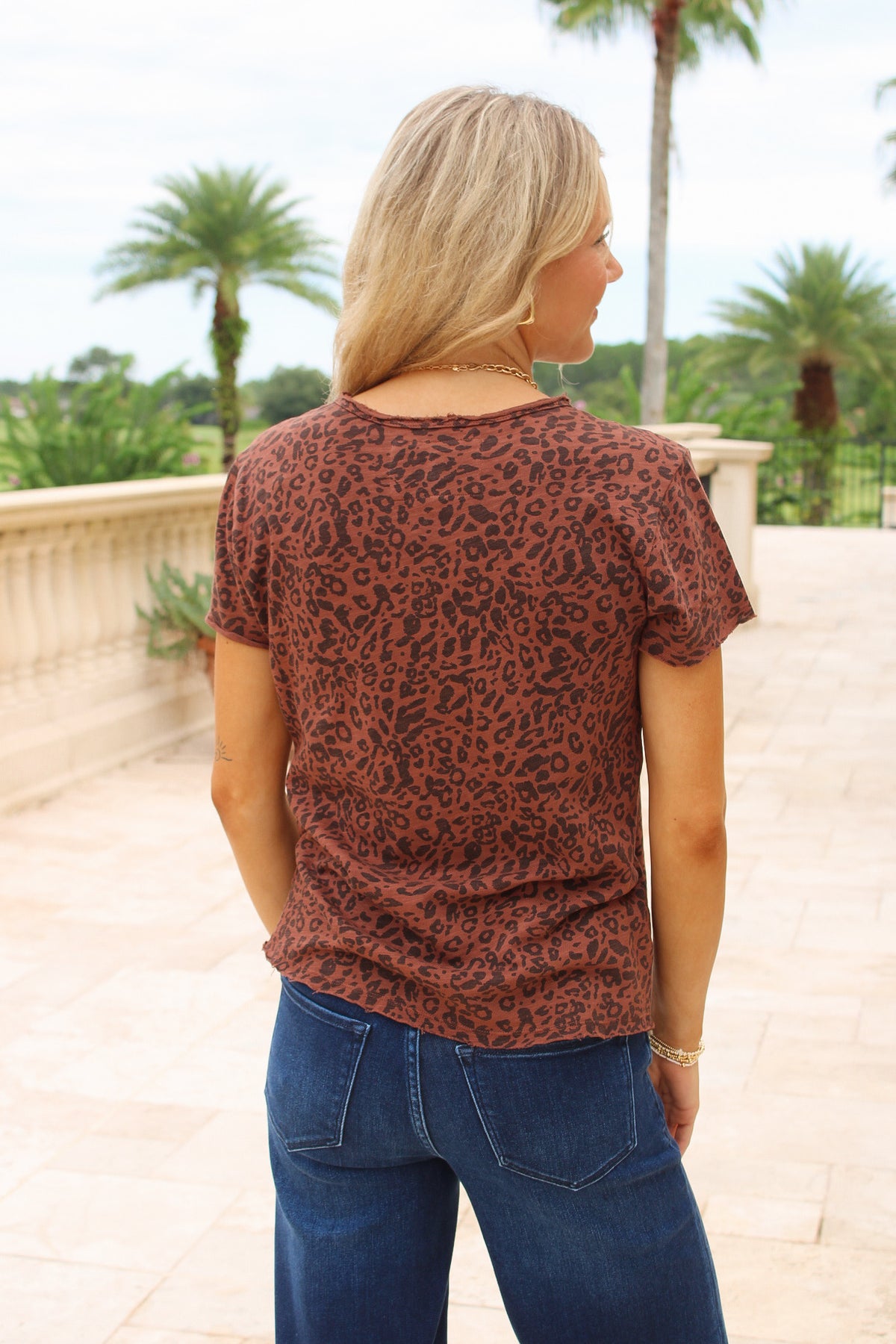 Dear John: Vanya Slub Tee - Brown Leopard