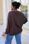 Roll With It Long Sleeve Sweater - Brown
