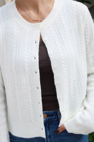 Z Supply: Medina Pointelle Cardigan - Cloud