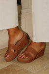 The Jeannie Wedge Sandal - New Tan