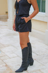 Nashville Nights Pleated Shorts - Black
