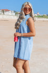 Z Supply: New Day Twill Mini Dress - Lt. Vintage Indigo