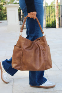 The Lennon Braided Accent Bag - Brown