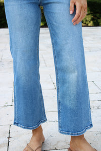 Parker High Rise Wide Leg Jeans - Med Wash