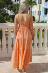 Sunday Brunch Tiered Maxi Dress - Apricot