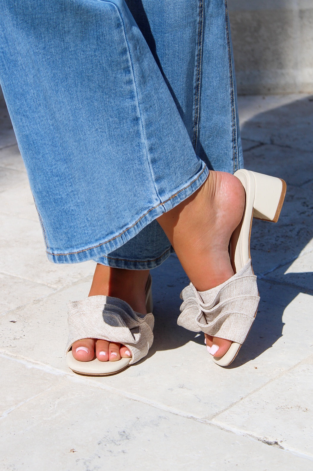 ShuShop: Frances Block Heel Sandal - Natural