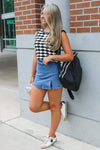 All For Fun  Denim Skort - Medium Wash