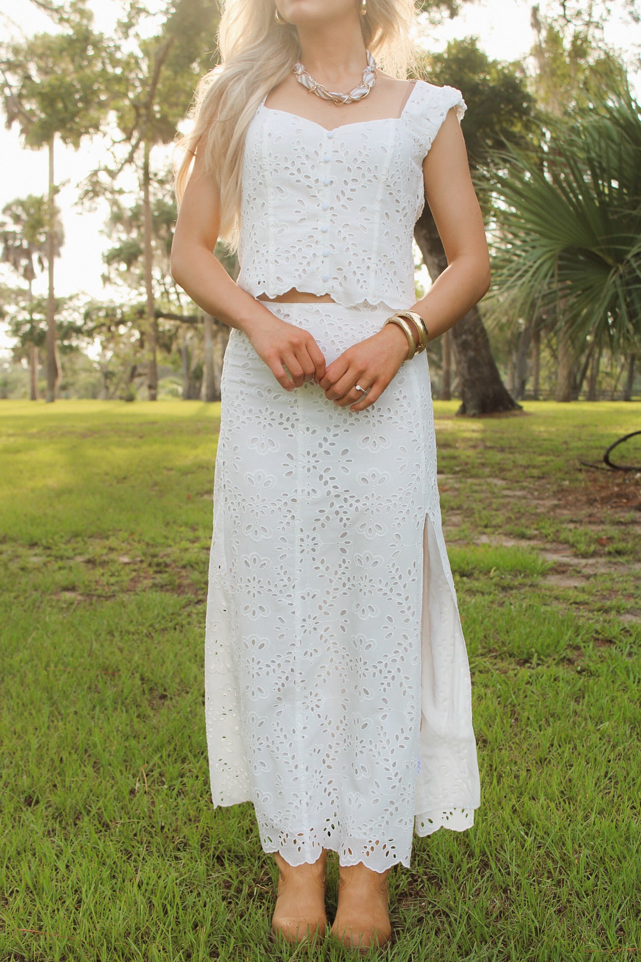 Z Supply: Emrie Eyelet Skirt - White
