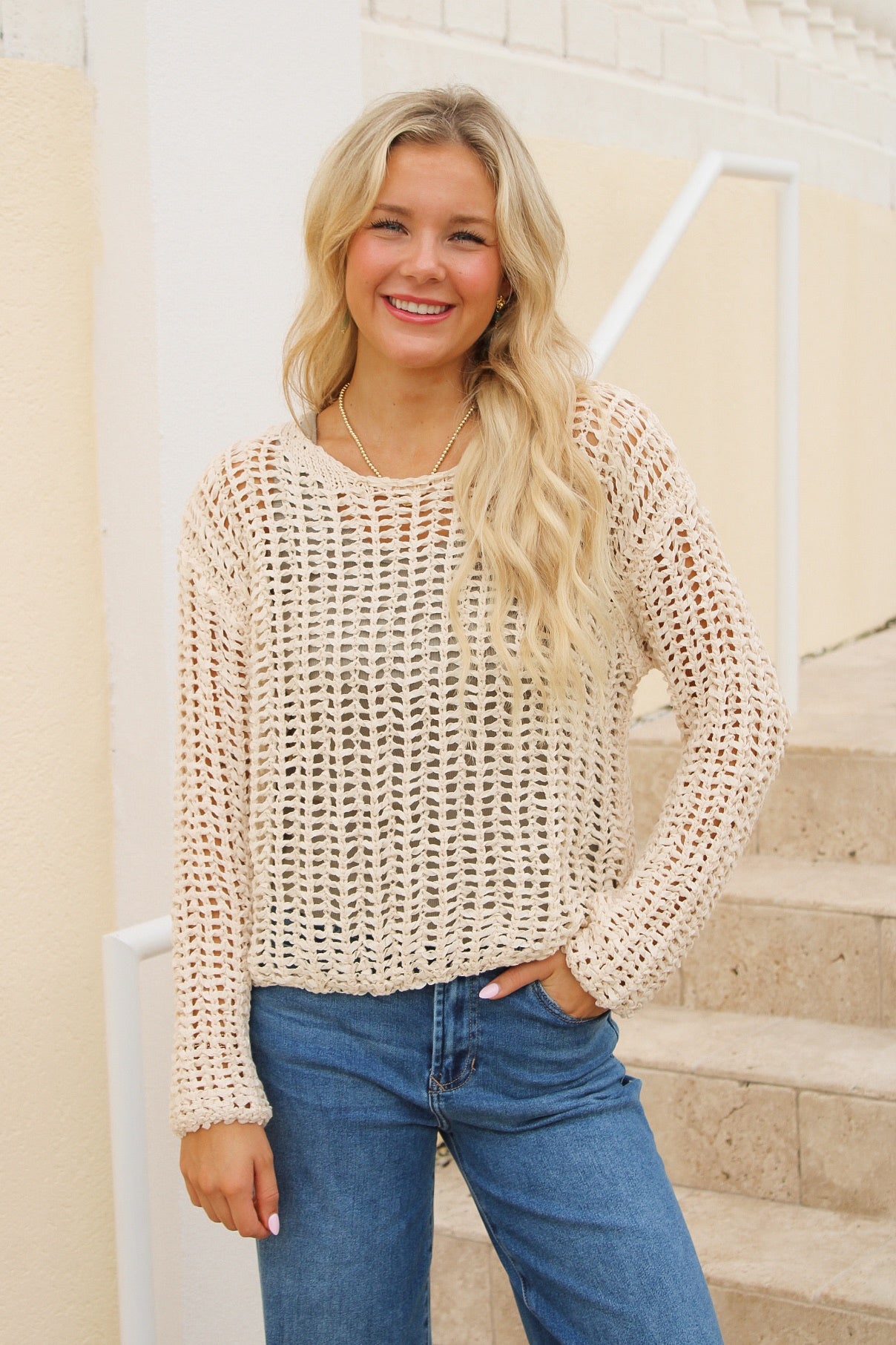Dear John: Adela Sweater - Lt Beige
