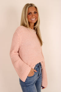 Ginis Bell Sleeve Sweater - Blush