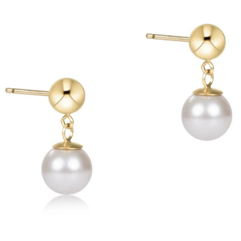 enewton:  Classic 8MM Ball Drop Stud - Pearl
