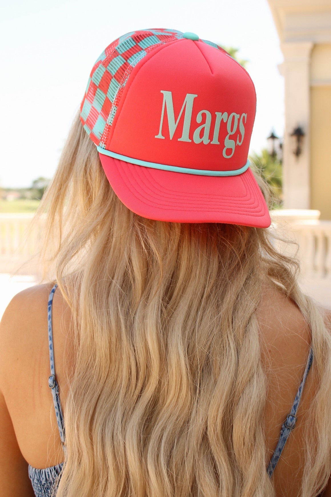 Margs Mesh Back Trucker Hat - Coral