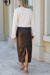 Follow My Lead High Waisted Maxi Skirt - Chocolate